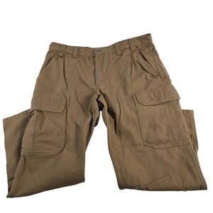 Duluth Trading Co Mens Cargo Pants Tan 42x32 100 Cotton Work Utility Pockets